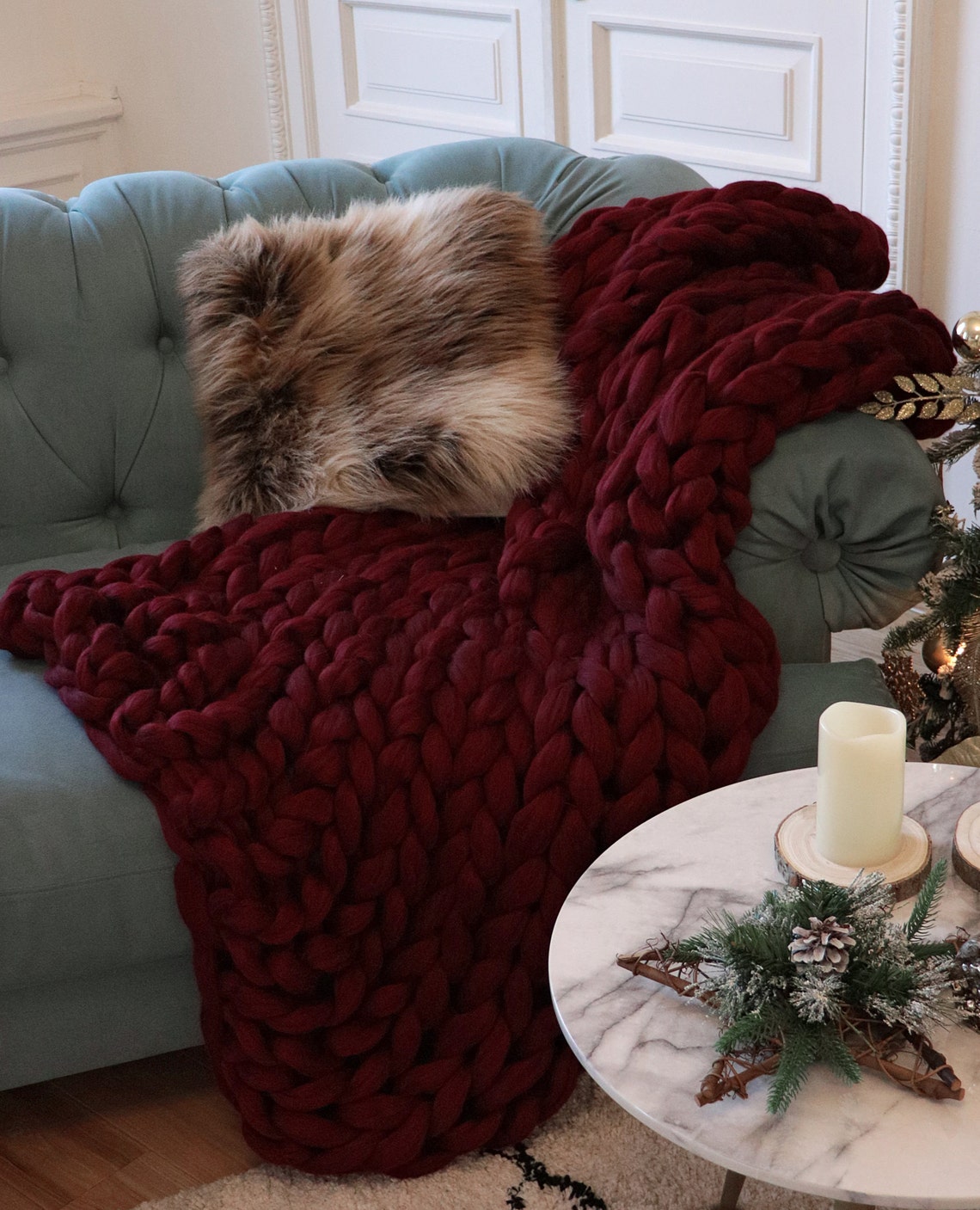 Oversized Knit Blanket Oversized Chunky Knit Blanket Etsy