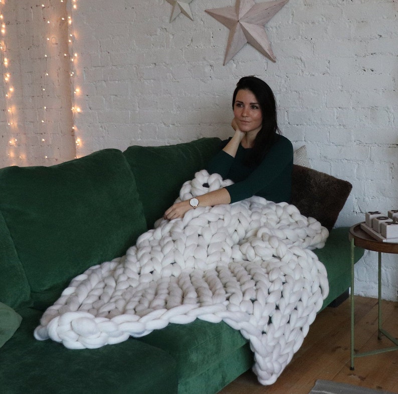 Oversized Knit Blanket Oversized Chunky Knit Blanket Etsy