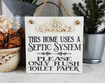 Farmhouse Septic System Sign, Rustic Bathroom Decor