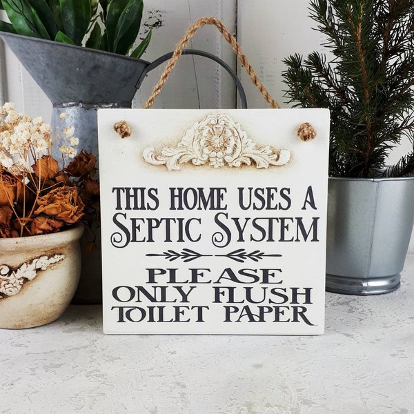 Septic bathroom sign, Mini only toilet paper wood sign, Farmhouse bathroom decor, Toilet rules plaque, Septic sistem sign