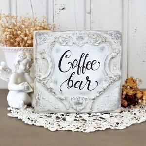 Coffee bar sign, Farmhouse coffee sign, Coffee station decor, Sign for shelf or table image 8