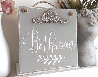 Bathroom door sign, Farmhouse bathroom wall decor, Custom door signs for home