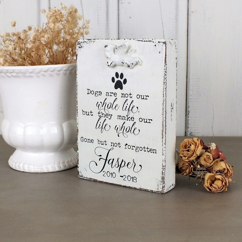 Personalized loss of dog sign Mini pet remembrance plaque