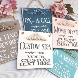 Custom door sign for office, do not disturb sign, in session sign for therapist