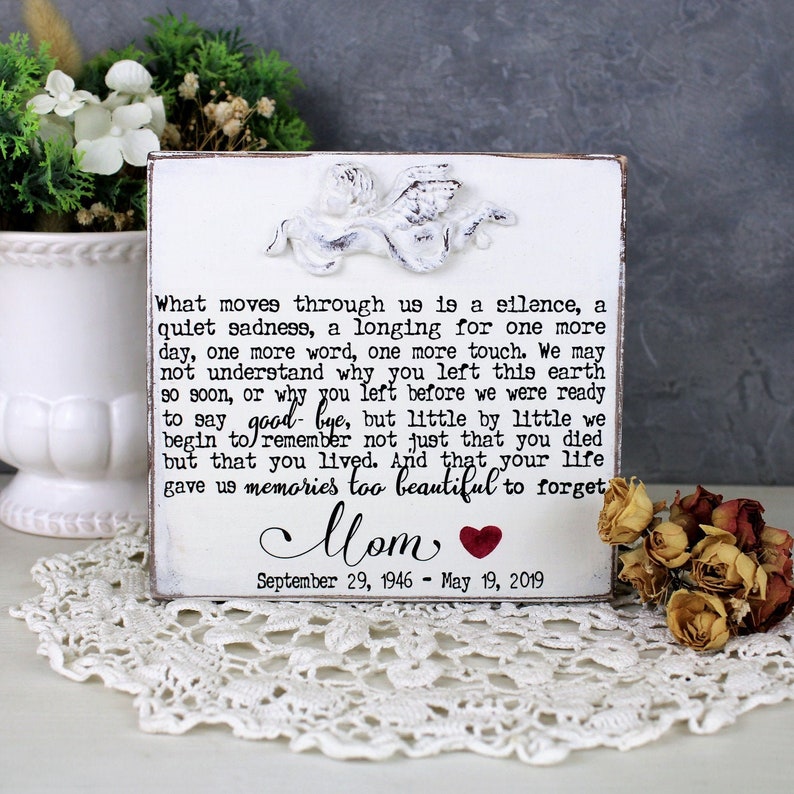 Loss of mother Sympathy gift with grieving poem and custom