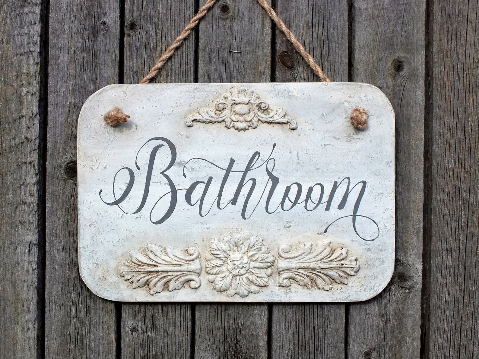 French Bathroom Sign Bathroom Door Sign Farmhouse Chic Wood Etsy