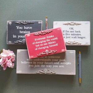 Hand painted wood block sign