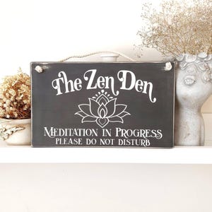 Zen Dens Holzschild, Meditationsraum Dekor, bitte nicht stören Plakette