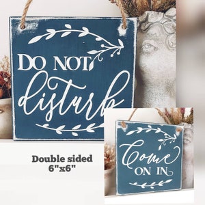 Come on in reversible wood sign, do not disturb business door plaque, custom double sided wood sign, Welcome wood sign