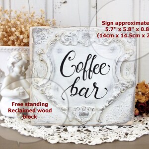 Coffee bar sign, Farmhouse coffee sign, Coffee station decor, Sign for shelf or table image 2