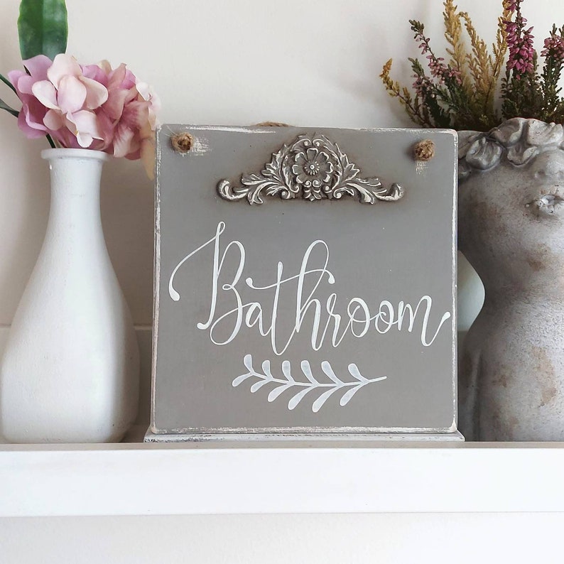 The Loo Sign French Bathroom Door Sign Farmhouse Wood Signs Etsy