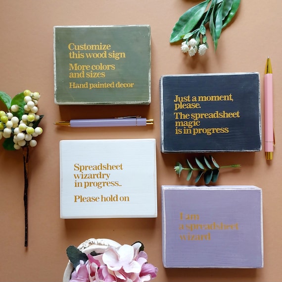 Custom Quote Mini Wood Sign, Personalized Office desk decor