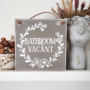 Occupied vacant sign, Custom wood sign, Bathroom busy signs