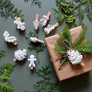 Set di decorazioni natalizie con decorazioni natalizie (set da 9), decorazioni natalizie per carta da regalo, decorazioni invernali