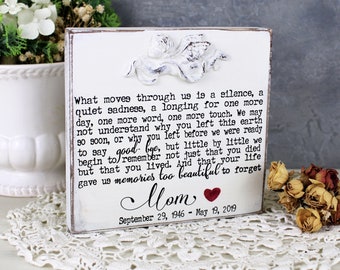 Loss of mother, Sympathy gift with grieving poem and custom name, Custom passed away plaque, Condolence gift for loss of loved one