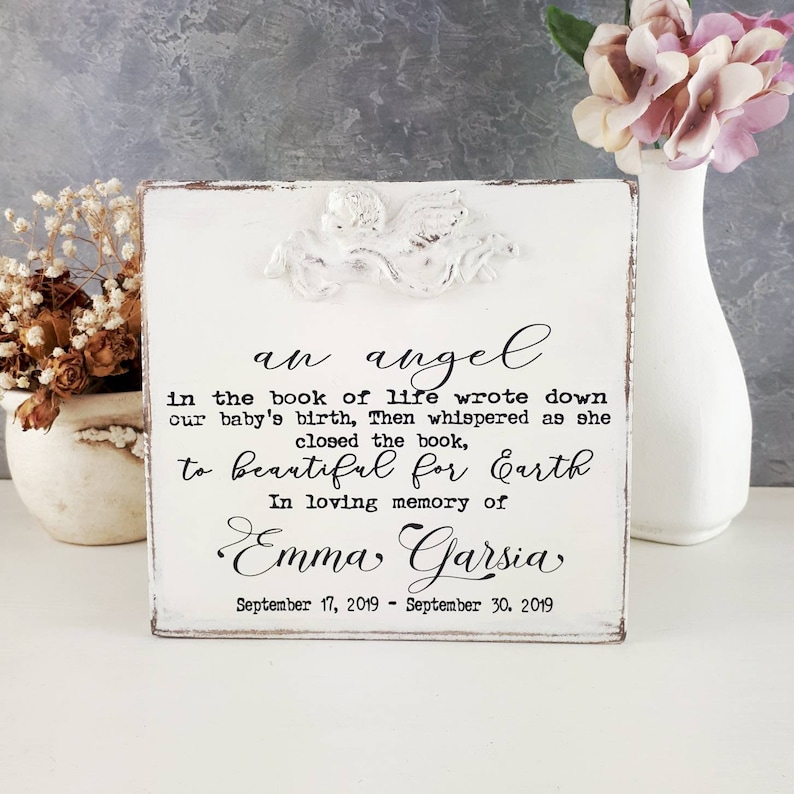 Baby memorial Stillborn sympathy gift with poem Personalized Etsy