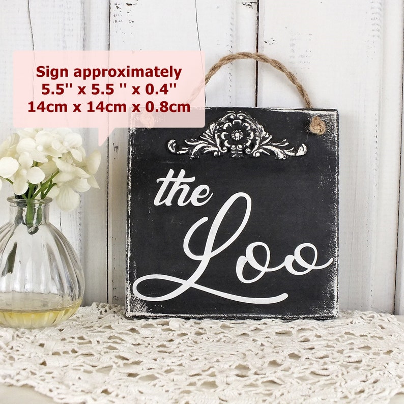 The Loo Sign French Bathroom Door Sign Farmhouse Wood Signs Etsy