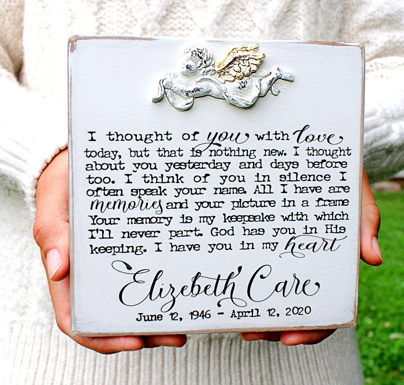 Memorial Keepsake Gift With Grieving Poem and Customized With Etsy