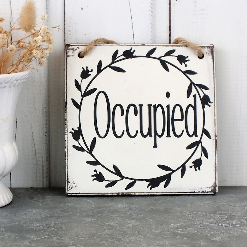 Occupied Vacant Guest Bathroom Door Sign Vintage Farmhouse Etsy