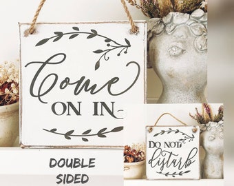 Massage Therapist Wood Sign, Come On In, Do Not Disturb, Double Sided