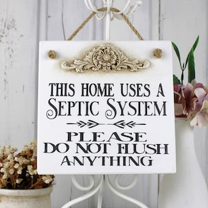 Septic sign for bathroom, Mini only toilet paper wood sign, Farmhouse bath signs, Toilet rules