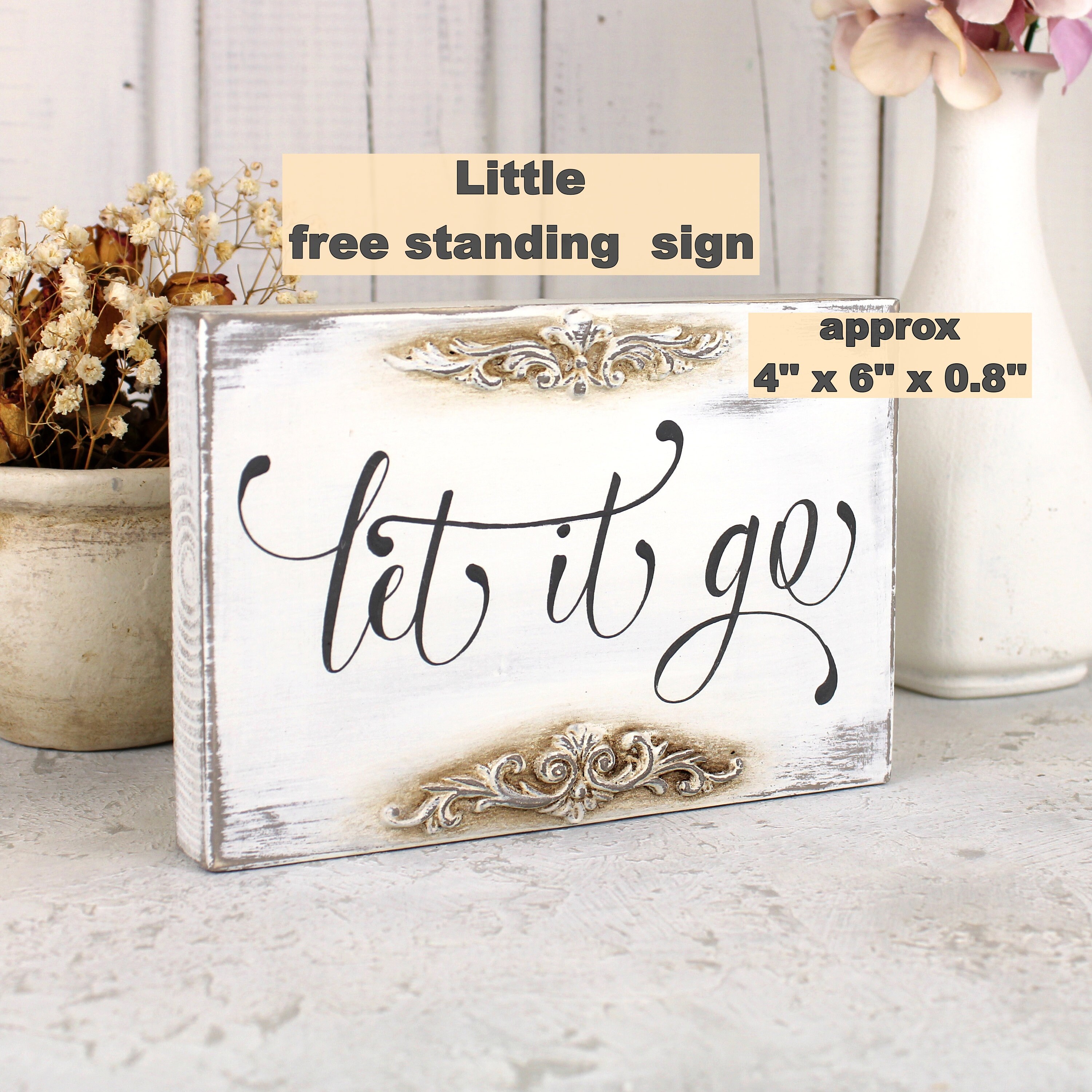 Let It Go Small Wood Sign Frozen Party Decor Wooden Block - Etsy