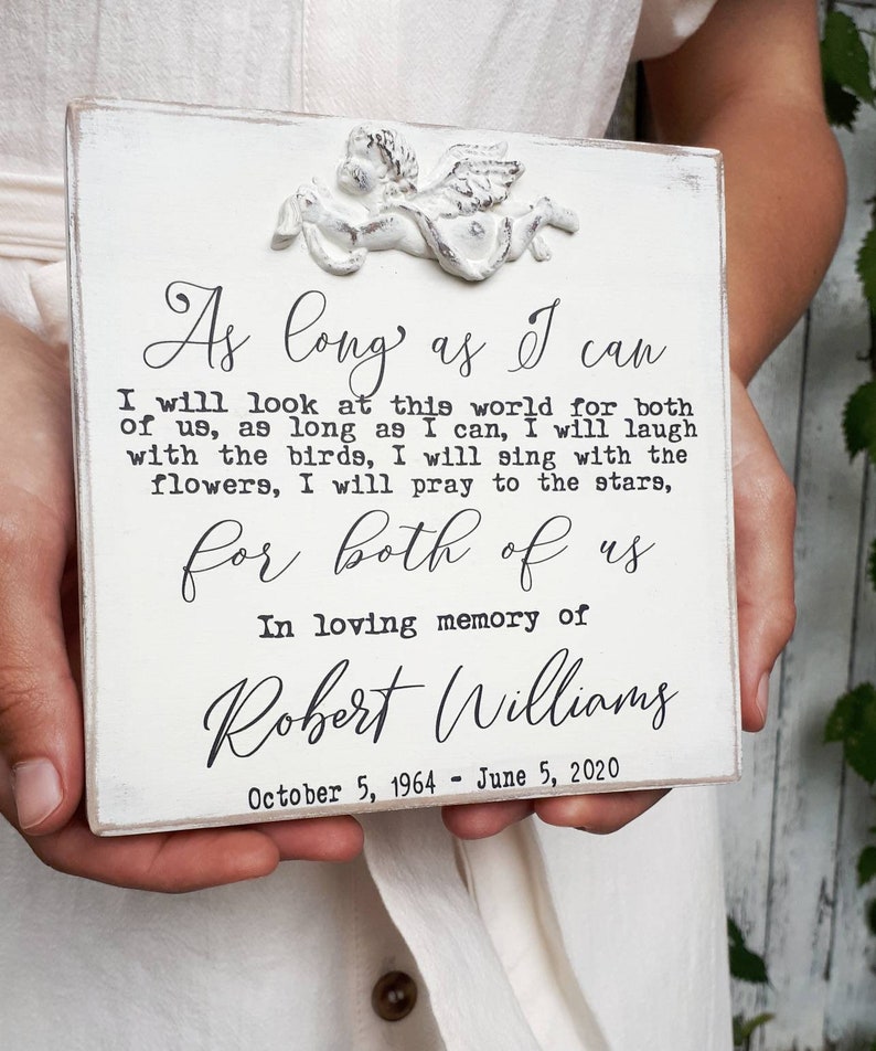 Remembrance gifts loss of husband memorial plaque with Etsy