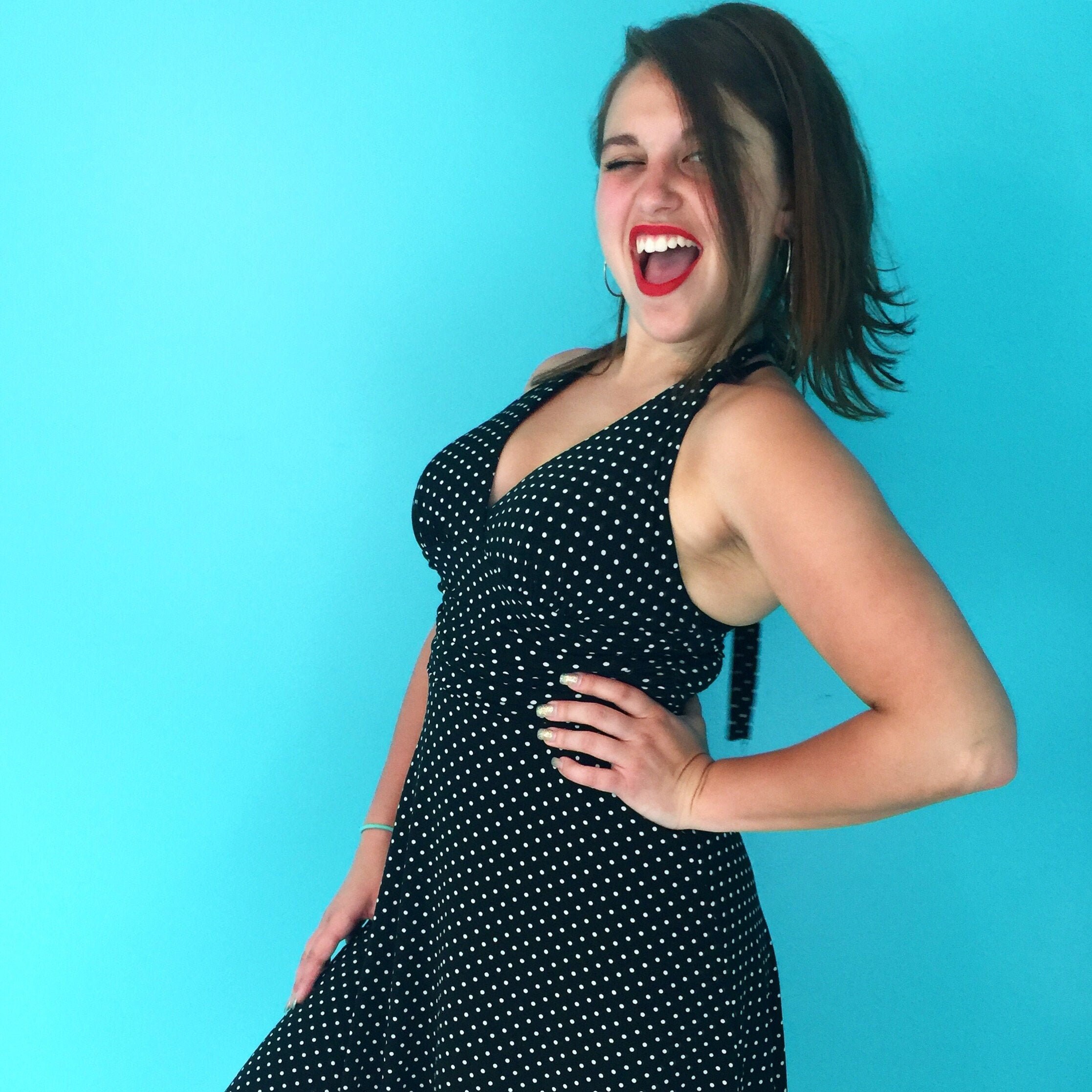 polka dot halter dress