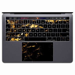 Marble MacBook Keyboard Sticker Black Vinyl MacBook Keypad     Sticker MacBook Pro 13 Air Gold Marble MS 345