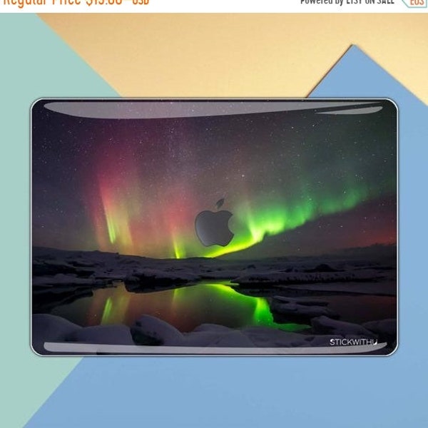 Aurora macbook decal galaxy macbook sticker stars macbook skin green MacBook Sticker Cover macbook pro skin macbook   Northern Lights MS 149