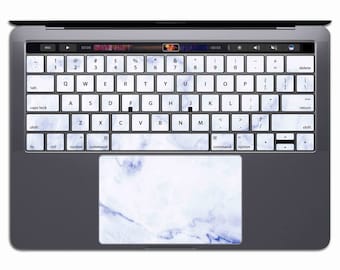 マーブル MacBook キーボード デカール | ステッカー ブルー ビニール Pro Air キーパッド Retina 13 15 MS 366