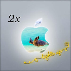 Apple MacBook Decal Apple Logo Beach MacBook Sticker GLOWING Apple Decal Sea Turtle Apple Sticker MacBook Air Pro Retina 13 Ocean L 111x2