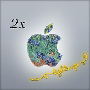 Apple MacBook Decal Van Gogh Apple Logo MacBook Sticker GLOWING Apple Decal MacBook Pro 13 MacBook Air Irises Art Flower Paitning L 102x2