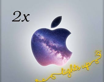 Apple MacBook Decal Space Apple Logo MacBook Sticker Purple GLOWING Apple Decal Galaxy MacBook Skin Stars Pro Air Apple Sticker Sky L 119x2