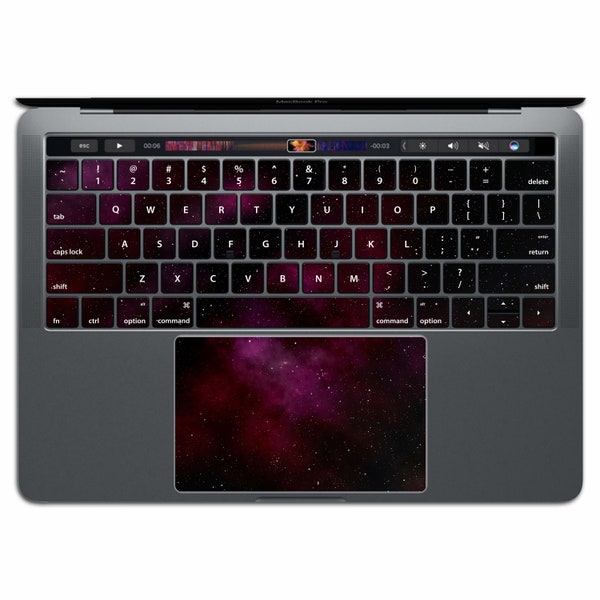 Sticker espace MacBook Star Sticker clavier MacBook Galaxy vinyle clavier Sticker MacBook Pro MacBook Air rouge MS 018