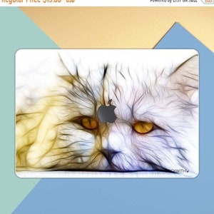 MacBook Skin Sticker Cat MacBook Decal Abstract MacBook Sticker White Vinyl Sticker Cover Cat MacBook Pro MacBook Retina MacBook Air MS 175