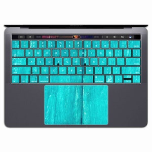 Pegatinas de madera azul para teclado de MacBook, vinilo para teclado de MacBook Air 13 Pro 15 KX 120
