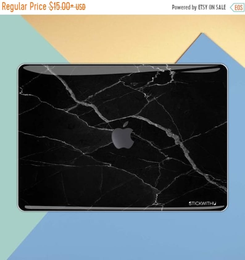 Black Marble MacBook skin Marble MacBook decal marble MacBook sticker marble texture MacBook pro MacBook air MacBook sticker decal 13 MS 001 image 1