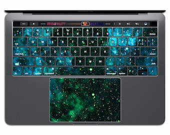 グリーン MacBook キーボードステッカー 宇宙 MacBook デカール 星 銀河 MacBook Pro MacBook Air 13 キーデカール 星雲 MS 015