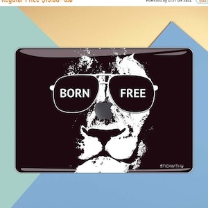 MacBook Skin MacBook Sticker Cover Sticker MacBook   Skin Lion MacBook Sticker MacBook Decal   Sticker Born Free MS 187