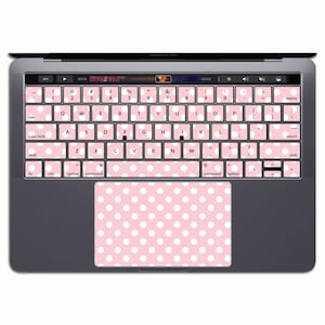 Roze MacBook-toetsenbordsticker | MacBook-toetsenbordsticker polkadot MacBook Air-toetsenbordsticker Pro 13 patroon MS 062