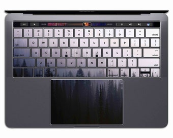Forest | MacBook キーボードステッカー MacBook キーボード デカール ビニール Air 11 Pro 13 グレー ミスト ヘイズ MS 249