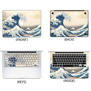 MacBook skin MacBook decal painting MacBook sticker The Great Wave off Kanagawa MacBook Sticker Cover Pro Air Hokusai Art MS 048 image 2