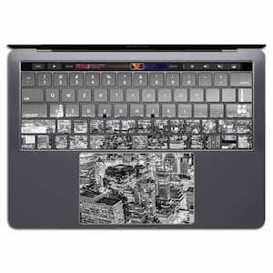 MacBook Keyboard Sticker City Skyline | MacBook Keyboard Decal Night Sky   MacBook Air Keyboard Decal Pro 13 Grey MS 076