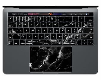 大理石模様のMacBookキーボード、黒大理石模様のMacBookデカール、MacBookステッカー、キー、キーデカール、石模様のMacBook Pro、MacBook Air 13 15 MS 002