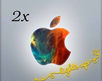 Apple MacBook Decal Apple Logo Galaxy MacBook Sticker GLOWING Apple Decal Space Apple Sticker Star MacBook Air Pro Retina 13 Nebula L 112x2