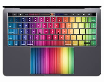 レインボー MacBook キーボード デカール | MacBook キーボード ステッカー ビニール Pro 13 Spectrum KX 052