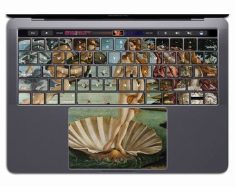 MacBook Keyboard Decals Birth Of Venus Art MacBook Sticker Painting Keys MacBook Air 13 MacBook Pro 15 Trackpad MS 028
