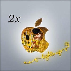 Apple MacBook Decal Rainbow The Kiss Apple Logo MacBook Sticker GLOWING Apple Decal Art MacBook Air MacBook Pro Retina Gustav Klimt L 105x2