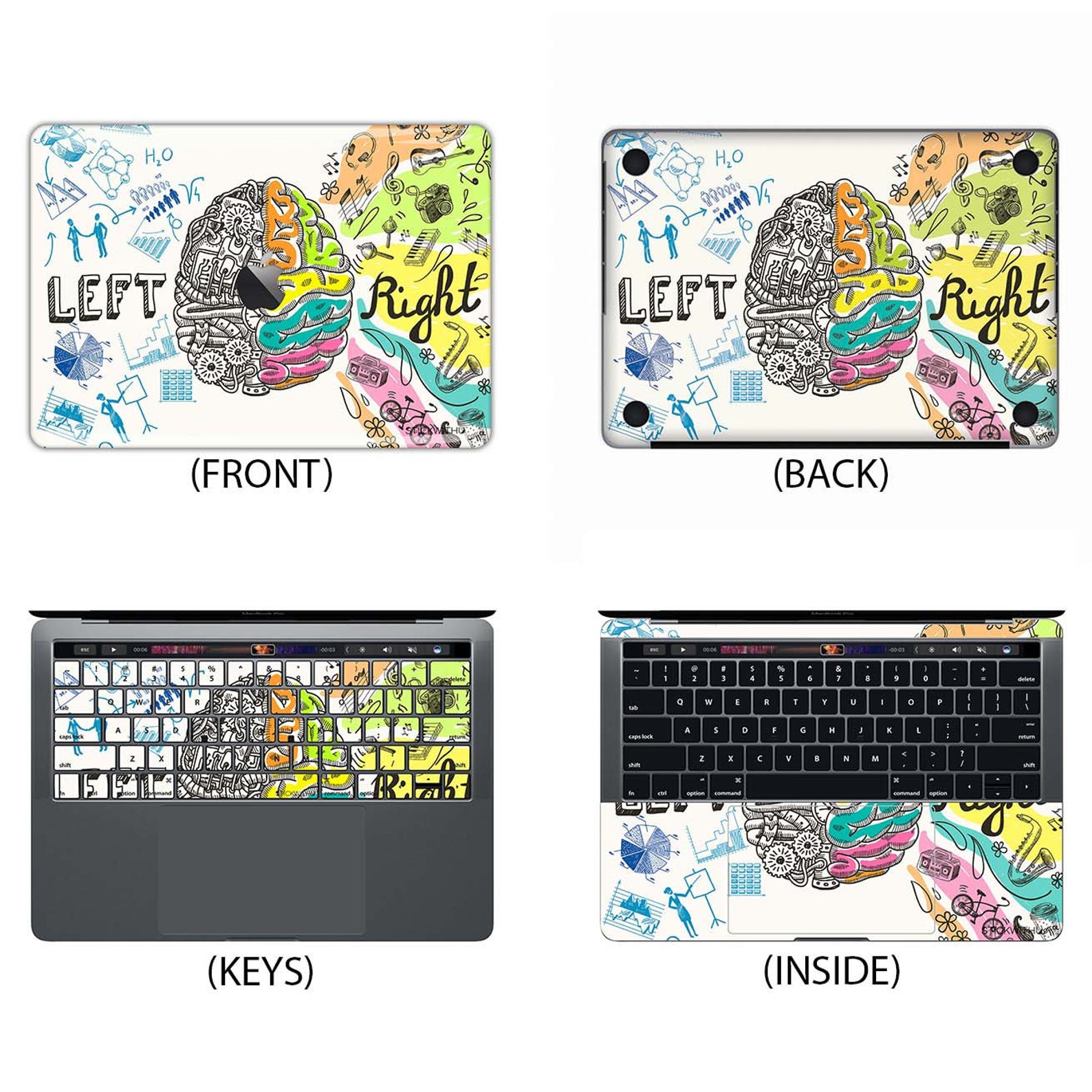 Painting Macbook Skin Left Right Brain Macbook Decal Macbook | Etsy